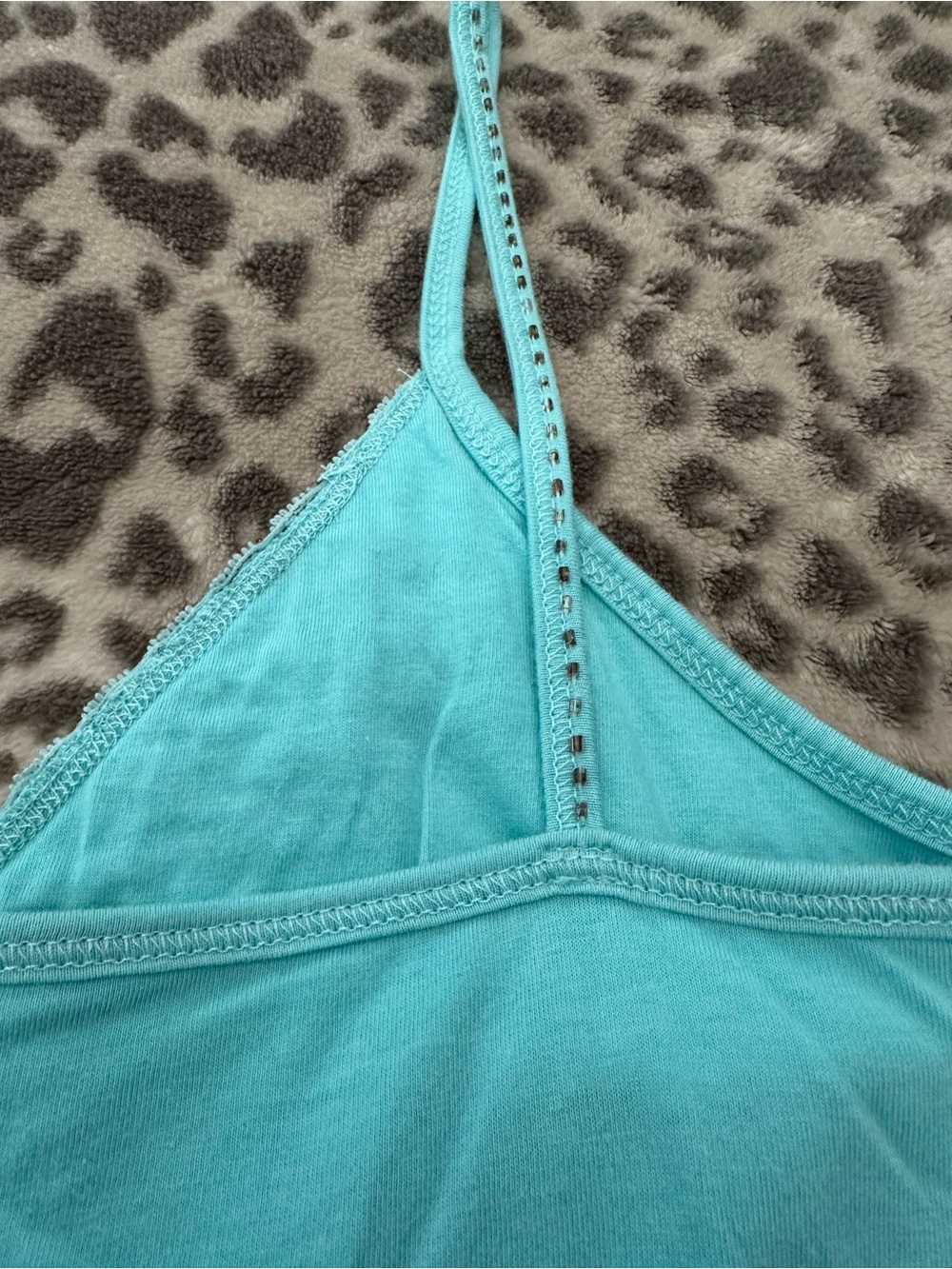 Maurices Beaded Shelf Bra V-Neck Cami Tank Top in Blue Size Medium - Picture 13 of 17